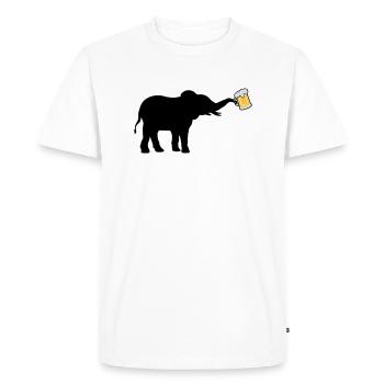 Beer Jug Elephant cool - Men's Premium Organic T-Shirt - white - Front - Nico (187cm)