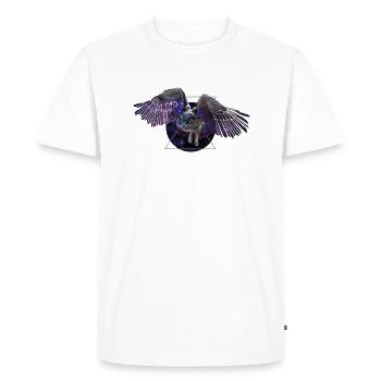 Space owl - Men's Premium Organic T-Shirt - white - Front - Nico (187cm)