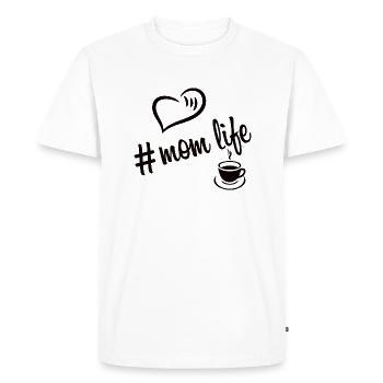 Mom Life Coffee Black - Men's Premium Organic T-Shirt - white - Front - Nico (187cm)