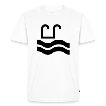 Swimming Pool Pool Outdoor Pool Icon Icon Sign - Men's Premium Organic T-Shirt - white - Front - Nico (187cm)