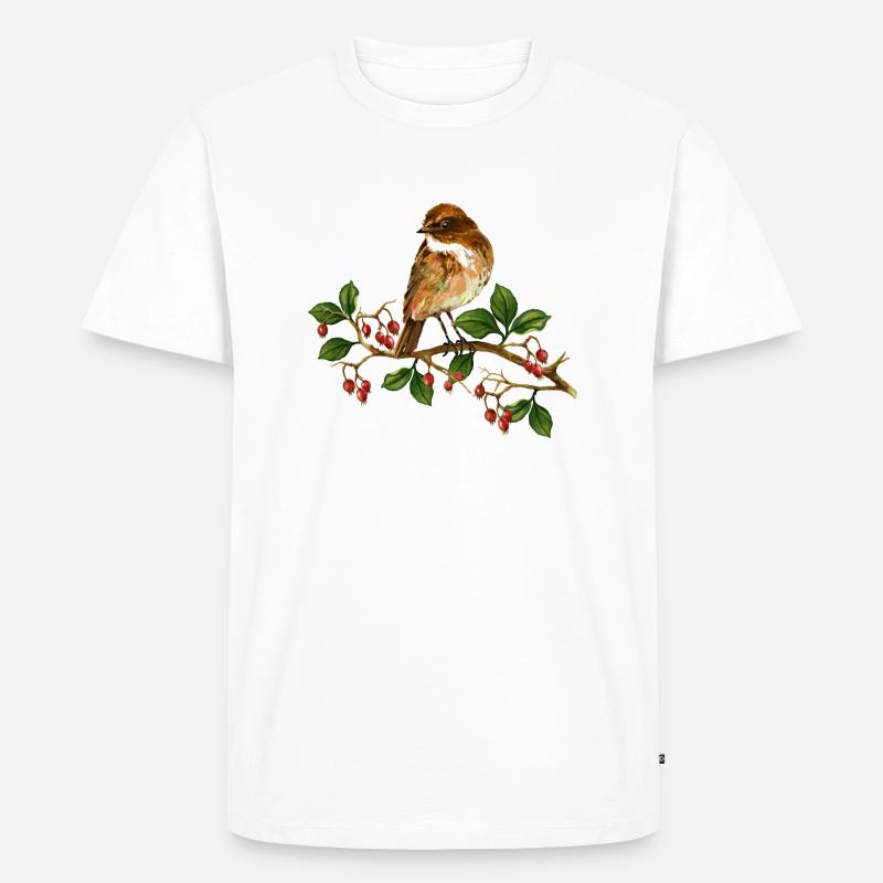 Bunter Vogel - Männer Premium Bio T-Shirt - Weiß