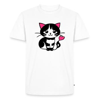 Chat mignon dans la bande dessinée - T-shirt Premium bio Homme - blanc - Devant - Nico (187cm)