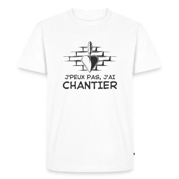 Bâtiment mur tourelle - T-shirt Premium bio Homme - blanc - Devant - Nico (187cm)