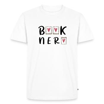 Book Crazy Books Book Nerd - Men's Premium Organic T-Shirt - white - Front - Nico (187cm)
