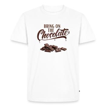 Apportez le chocolat - Schokoliebe - T-shirt Premium bio Homme - blanc - Devant - Nico (187cm)