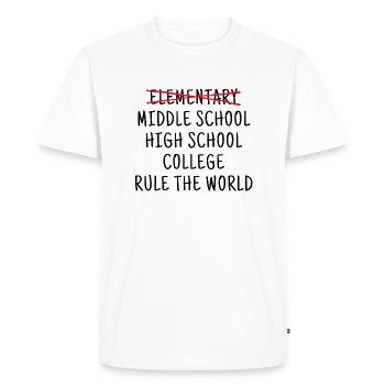 Drôle de diplôme d’école primaire 6e année - T-shirt Premium bio Homme - blanc - Devant - Nico (187cm)