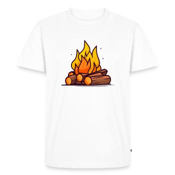 Feu de camp - T-shirt Premium bio Homme - blanc - Devant - Nico (187cm)