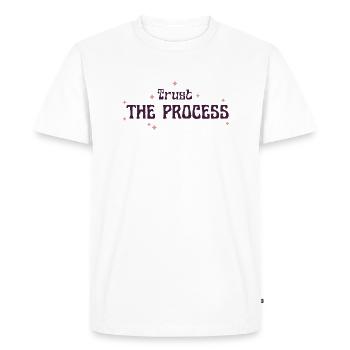 trust the process - Men's Premium Organic T-Shirt - white - Front - Nico (187cm)