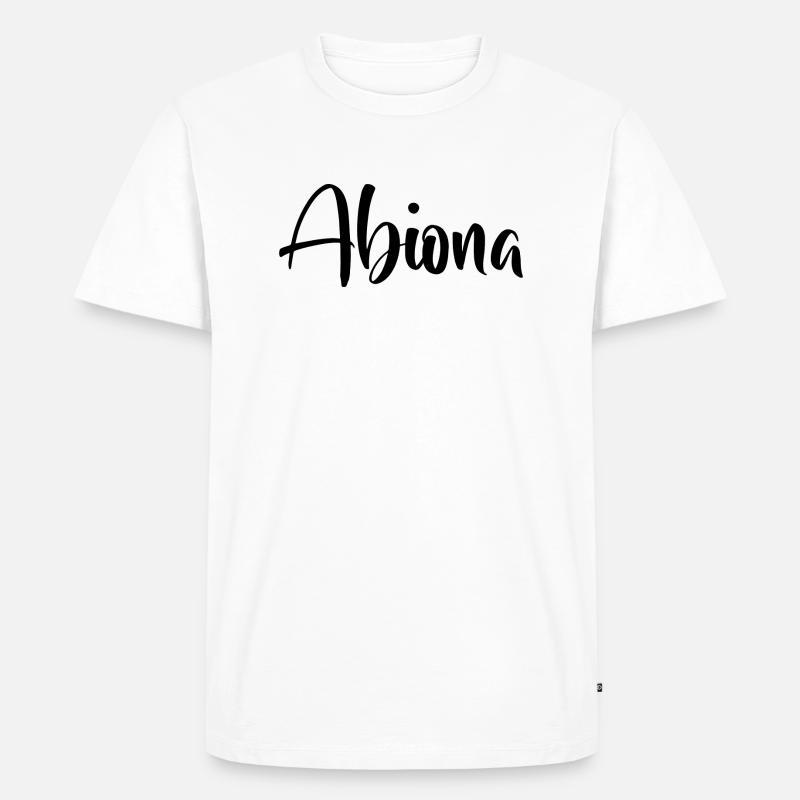 Name - Abiona - Männer Premium Bio T-Shirt - Weiß