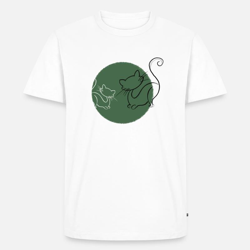 Katzen - Männer Premium Bio T-Shirt - Weiß