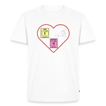I love U scientifiquement - T-shirt Premium bio Homme - blanc - Devant - Nico (187cm)