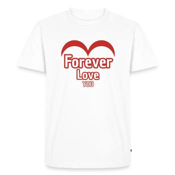 Amoureux de toi pour toujours - T-shirt Premium bio Homme - blanc - Devant - Nico (187cm)