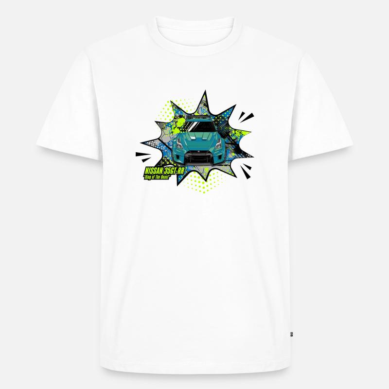 gtr front bubble - Männer Premium Bio T-Shirt - Weiß