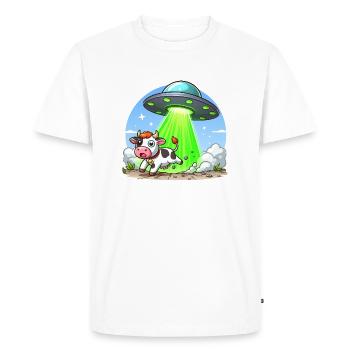 UFO Lands - Men's Premium Organic T-Shirt - white - Front - Nico (187cm)