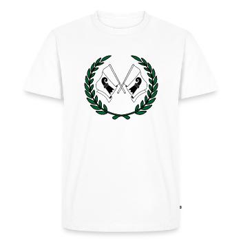 Flags Basel Stadt Switzerland laurel wreath - Men's Premium Organic T-Shirt - white - Front - Nico (187cm)
