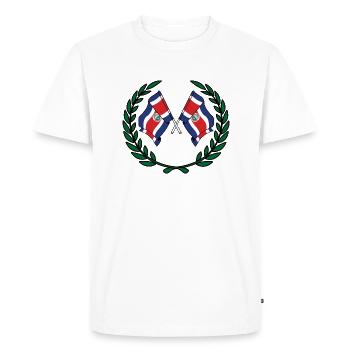 Drapeaux du Costa Rica en couronne de laurier - T-shirt Premium bio Homme - blanc - Devant - Nico (187cm)
