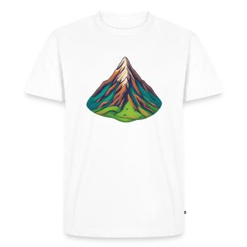 Whimsical Mountain Range Valley Landscape - Men's Premium Organic T-Shirt - white - Front - Nico (187cm)