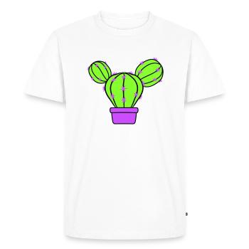Petit Cactus Épines Désert Cactus Pot de Fleur - T-shirt Premium bio Homme - blanc - Devant - Nico (187cm)