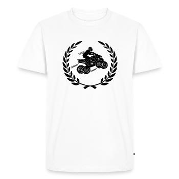 Quad en couronne de laurier - T-shirt Premium bio Homme - blanc - Devant - Nico (187cm)