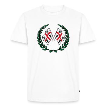 Drapeaux Sardaigne région Italie couronne de laurier - T-shirt Premium bio Homme - blanc - Devant - Nico (187cm)