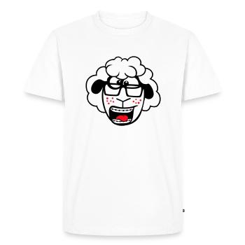 Sheep Nerd Hornglasses Glasses Clasp Geek Smart - Men's Premium Organic T-Shirt - white - Front - Nico (187cm)