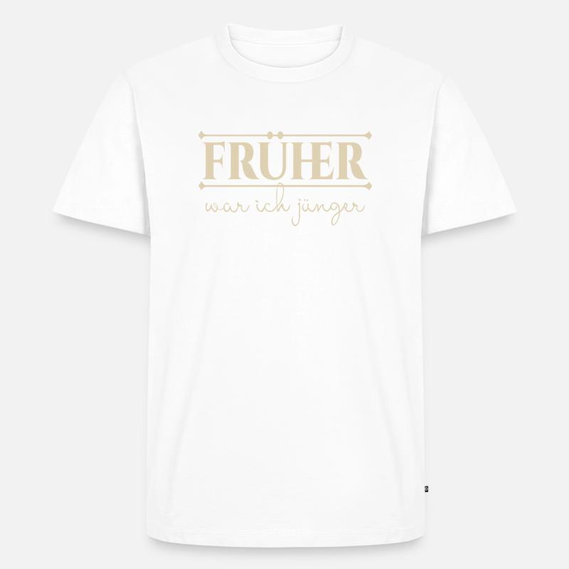 früher - Männer Premium Bio T-Shirt - Weiß