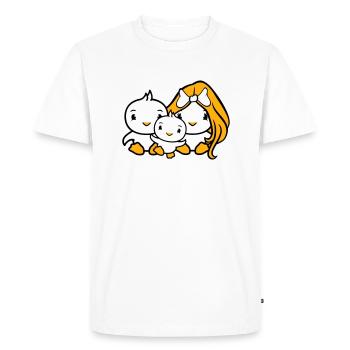 3 oiseaux Famille Parents Maman Papa Trois Enfant Bébé - T-shirt Premium bio Homme - blanc - Devant - Nico (187cm)