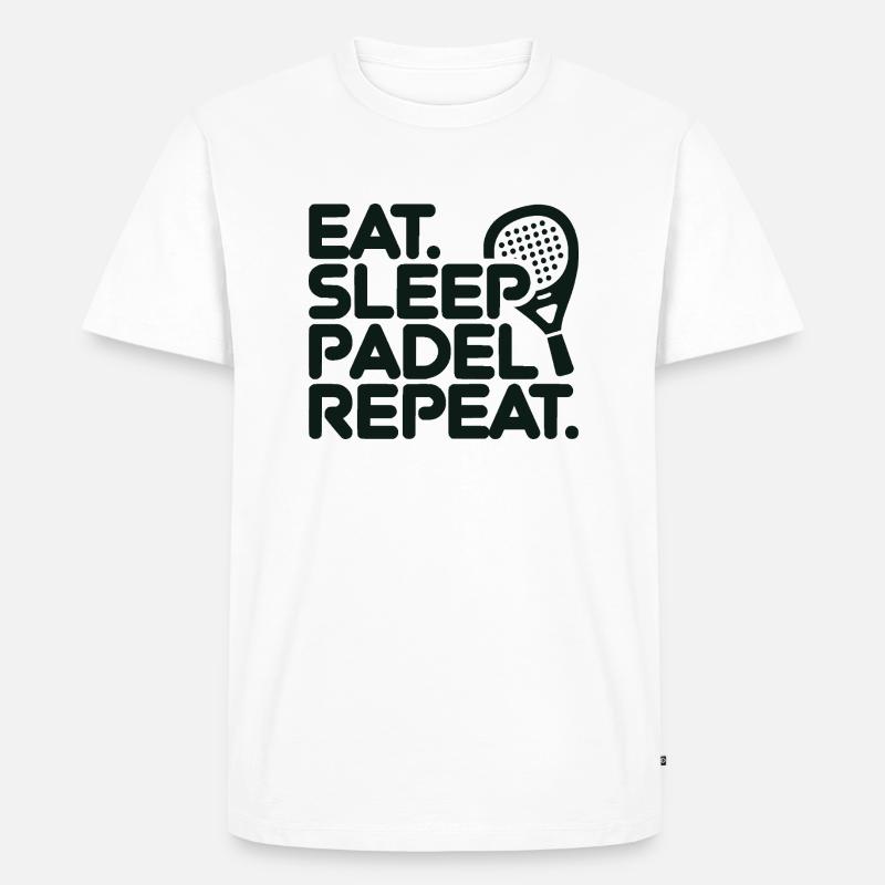 Eat sleep padel repeat 4 - Männer Premium Bio T-Shirt - Weiß