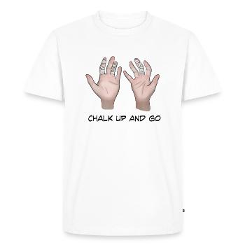 Mains grimpantes - T-shirt Premium bio Homme - blanc - Devant - Nico (187cm)