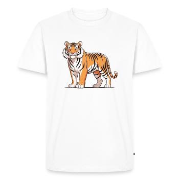 Tigre - Design animalier - T-shirt Premium bio Homme - blanc - Devant - Nico (187cm)