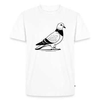 Pigeon des rues comme illustration vectorielle - T-shirt Premium bio Homme - blanc - Devant - Nico (187cm)