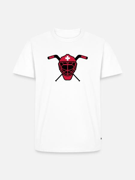 Hockey Goalie Mask Switzerland - Men's Premium Organic T-Shirt - white