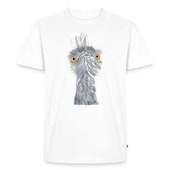 Emu sceptique - T-shirt Premium bio Homme - blanc - Devant - Nico (187cm)