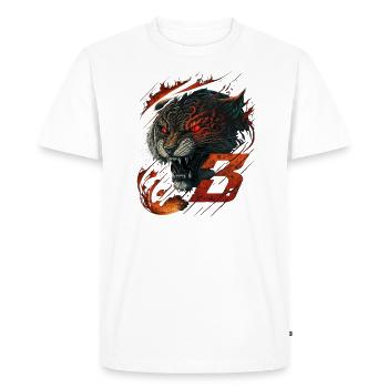 Wild Tiger | Aggressive Wildcat | Animal Design - Men's Premium Organic T-Shirt - white - Front - Nico (187cm)