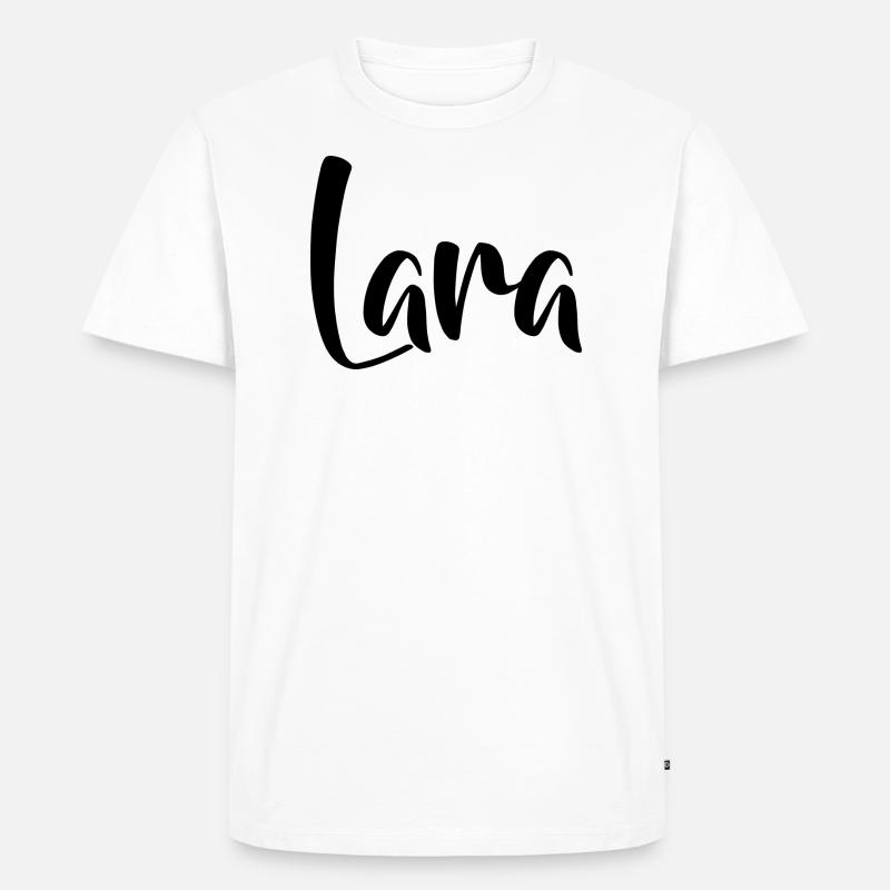 Name - Lara - Männer Premium Bio T-Shirt - Weiß