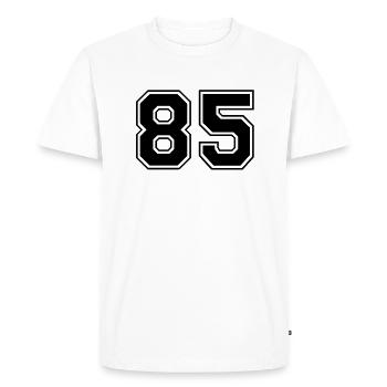 85 - Men's Premium Organic T-Shirt - white - Front - Nico (187cm)