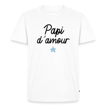 papi d amour e toile - T-shirt Premium bio Homme - blanc - Devant - Nico (187cm)