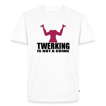 twerking fun citation crime - T-shirt Premium bio Homme - blanc - Devant - Nico (187cm)