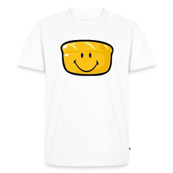 Smiley Bread - T-shirt Premium bio Homme - blanc - Devant - Nico (187cm)