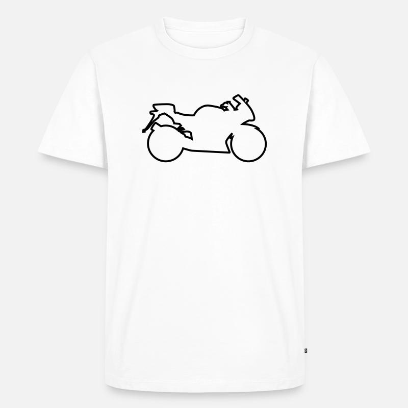 motorrad - Männer Premium Bio T-Shirt - Weiß