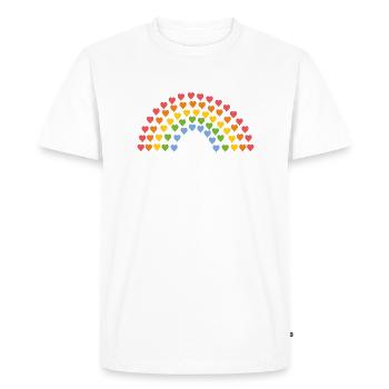 Rainbow from the heart - Men's Premium Organic T-Shirt - white - Front - Nico (187cm)