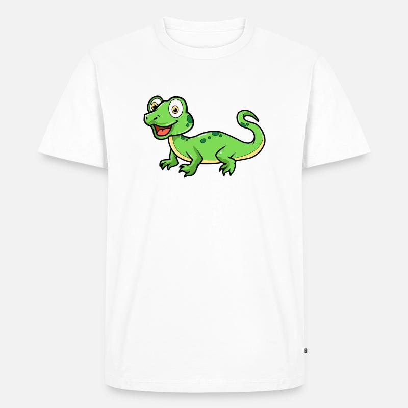 Eidechse - Männer Premium Bio T-Shirt - Weiß