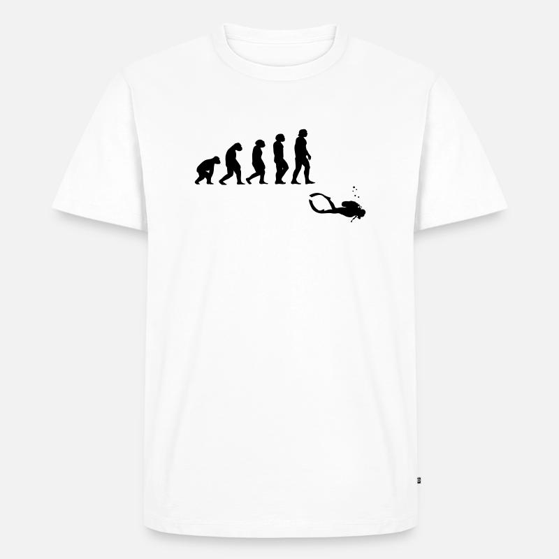 Evolution Tauchen mit Gerät - Männer Premium Bio T-Shirt - Weiß