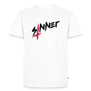 Sinner cross à l'envers - T-shirt Premium bio Homme - blanc - Devant - Nico (187cm)