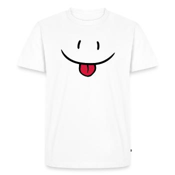 Visage comique effronté - T-shirt Premium bio Homme - blanc - Devant - Nico (187cm)