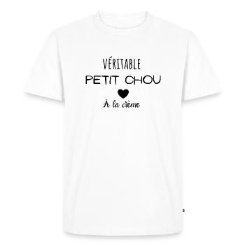 Véritable petit chou à la crème - T-shirt Premium bio Homme - blanc - Devant - Nico (187cm)