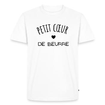 Petit coeur de beurre - T-shirt Premium bio Homme - blanc - Devant - Nico (187cm)