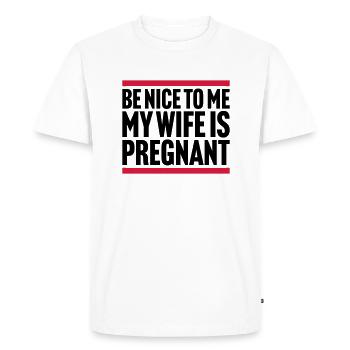 ma femme est enceinte - T-shirt Premium bio Homme - blanc - Devant - Nico (187cm)