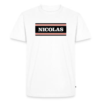 NICOLAS - T-shirt Premium bio Homme - blanc - Devant - Nico (187cm)