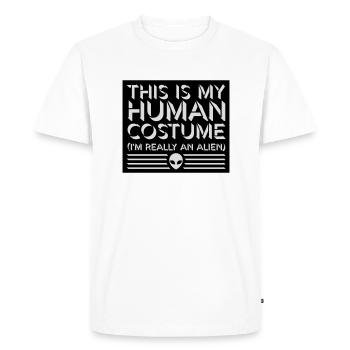 Citation extraterrestre de costume humain - T-shirt Premium bio Homme - blanc - Devant - Nico (187cm)